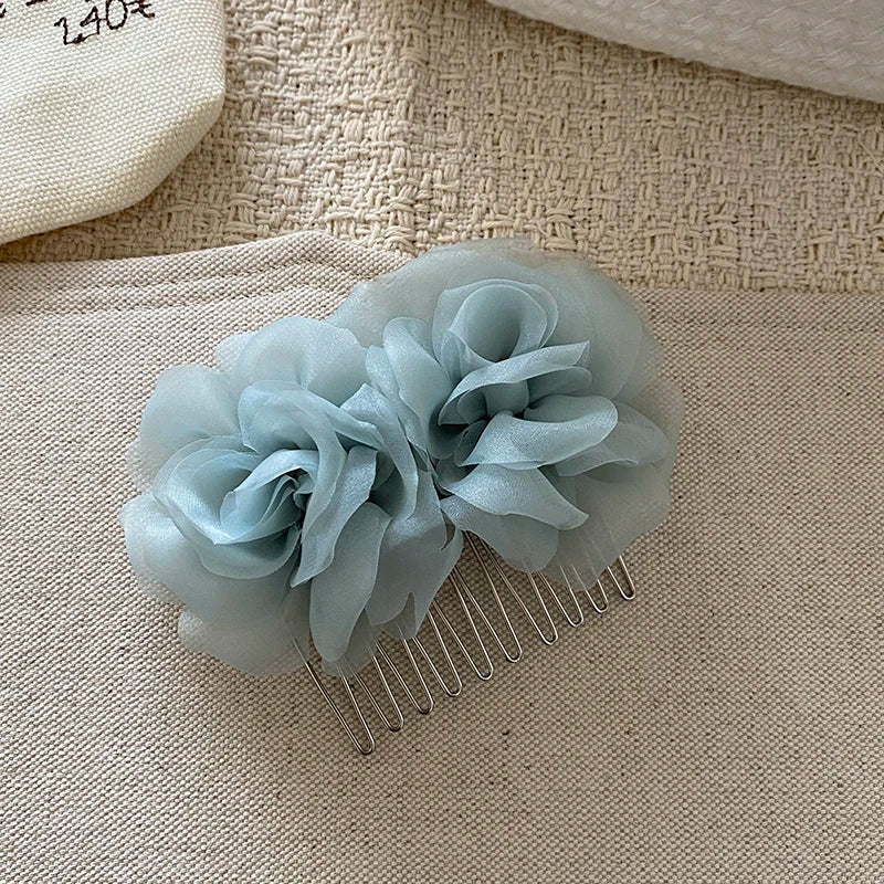 Fashion Sweet Flower Floral Trendy Stylish Comb for Girls Elegant Graceful Hair Accessories in Stock Chinese Supplier Cute
