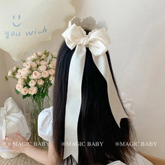 Simple Solid Color White Birthday Head Band for Baby Girls Ribbon Glitter Cute Sweet Hair Band for Kids Child Hair Accessories