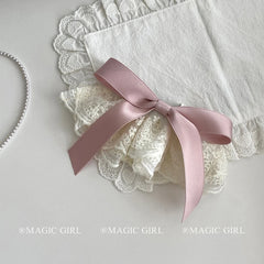 Women Pink Bowknot Tulle Simple Barrtte Clips Sweet Fashion Elegant Wholesale in Stock Hairpins Accessories for Female Daily Use
