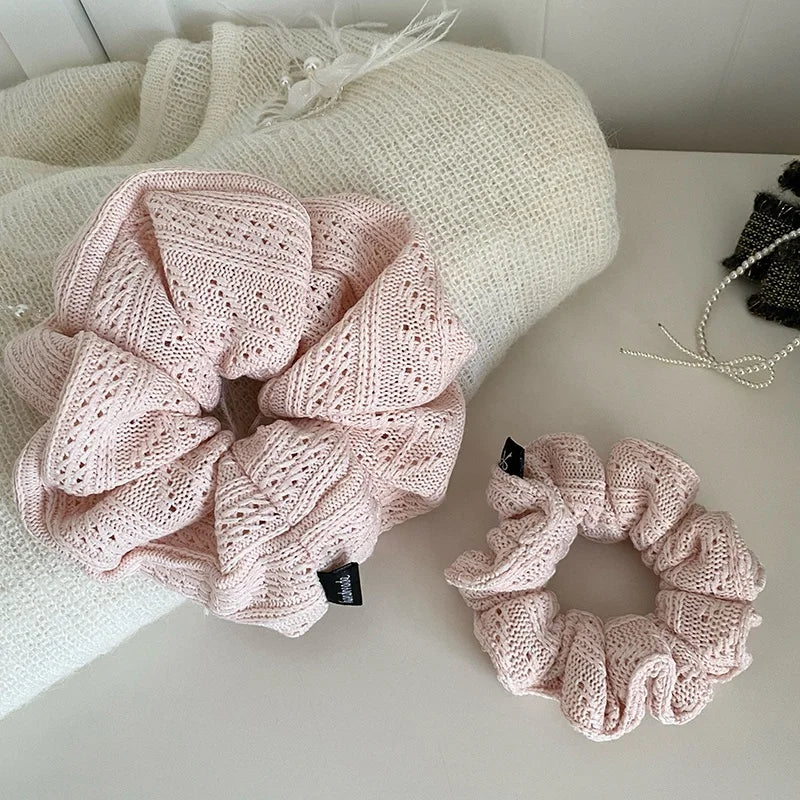 Simple Solid Color Minimalistic Fashion Scrunchies for Girls Sweet Elegant Classic Hair Ties for Women Ladies Hair Accessories