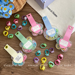 Sweet Cute Kids Hair Ties Candy Color Star Heart Beads Solid Color Small Scrunchies Accessories for Children Wholesale Stock