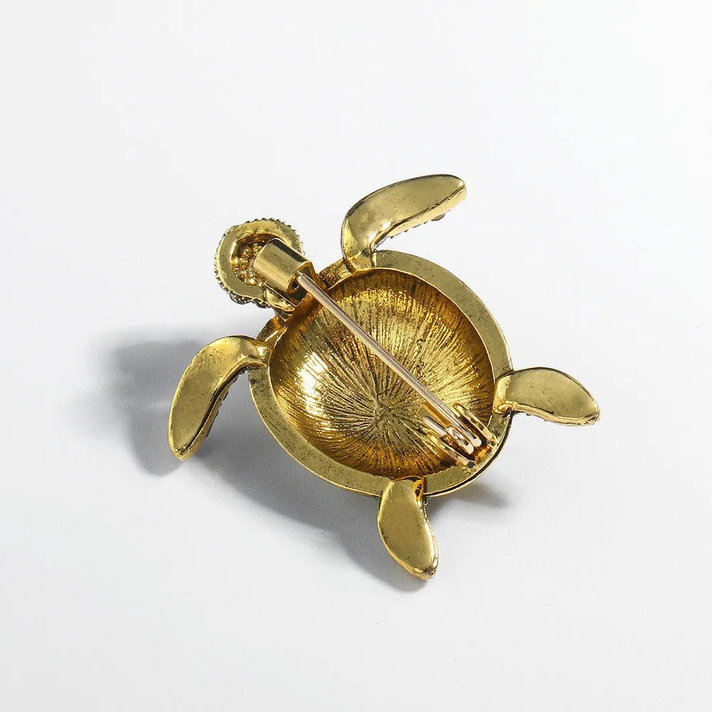 Fashion Trendy Glitter Tortoise Animals Brooches for Girls Sweet Stylish Pins Jewelry for Women Ladies Accessories Wholesale