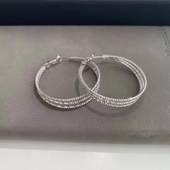 Ladies High Quality Lightweight Large Hoop Earring Fashion Chic Sparking Glamorous Wholesale Jewelry Accessories for Women Daily