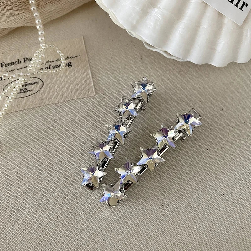 Fashion Star Glitter Simple Luxury Hair Clips for Girls Elegant Sweet Bobby Pins for Women Ladies Hair Accessories in Stock