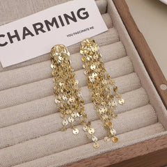 Luxury Fashion Trendy Stylish Tassel Drop Earrings for Girls Sweet Elegant Flower Jewelry for Women Ladies Accessories Wholesale