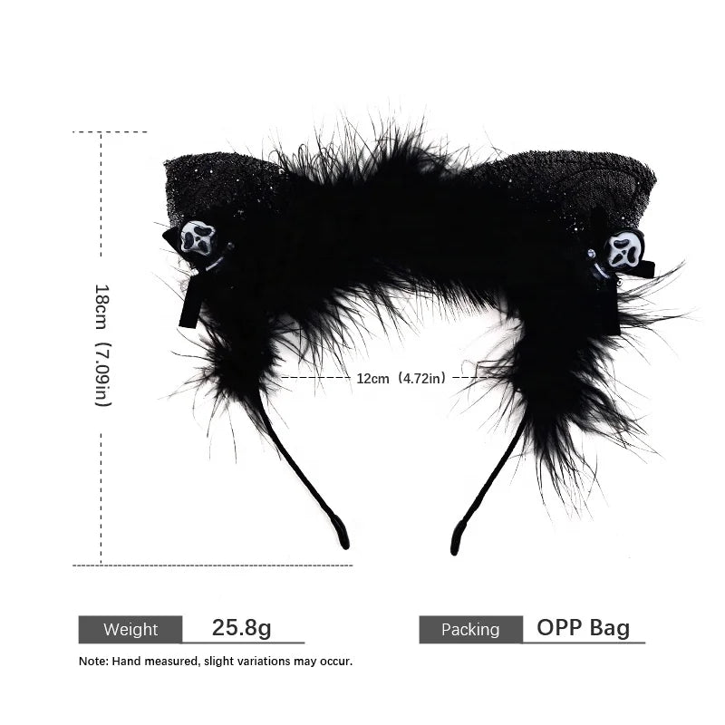 Halloween Headband for Kids Cat Rabbit Rose Skull Spooky Cute Hairband Children Costume Party Hair Accessories Trick or Treat