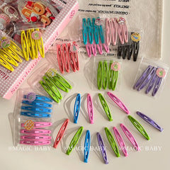 Simple Minimalistic Solid Candy Color Hair Clips for Baby Girls Cute Sweet Kawaii Snap Clips for Kids Children Hair Accessories