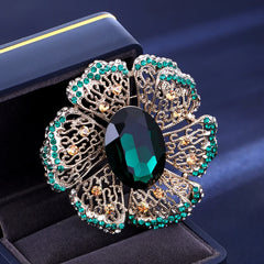 Fashion Glitter Rhinestone Vintage Retro Luxury Brooches for Girls Elegant Graceful Fine Jewelry for Women Ladies Accessories