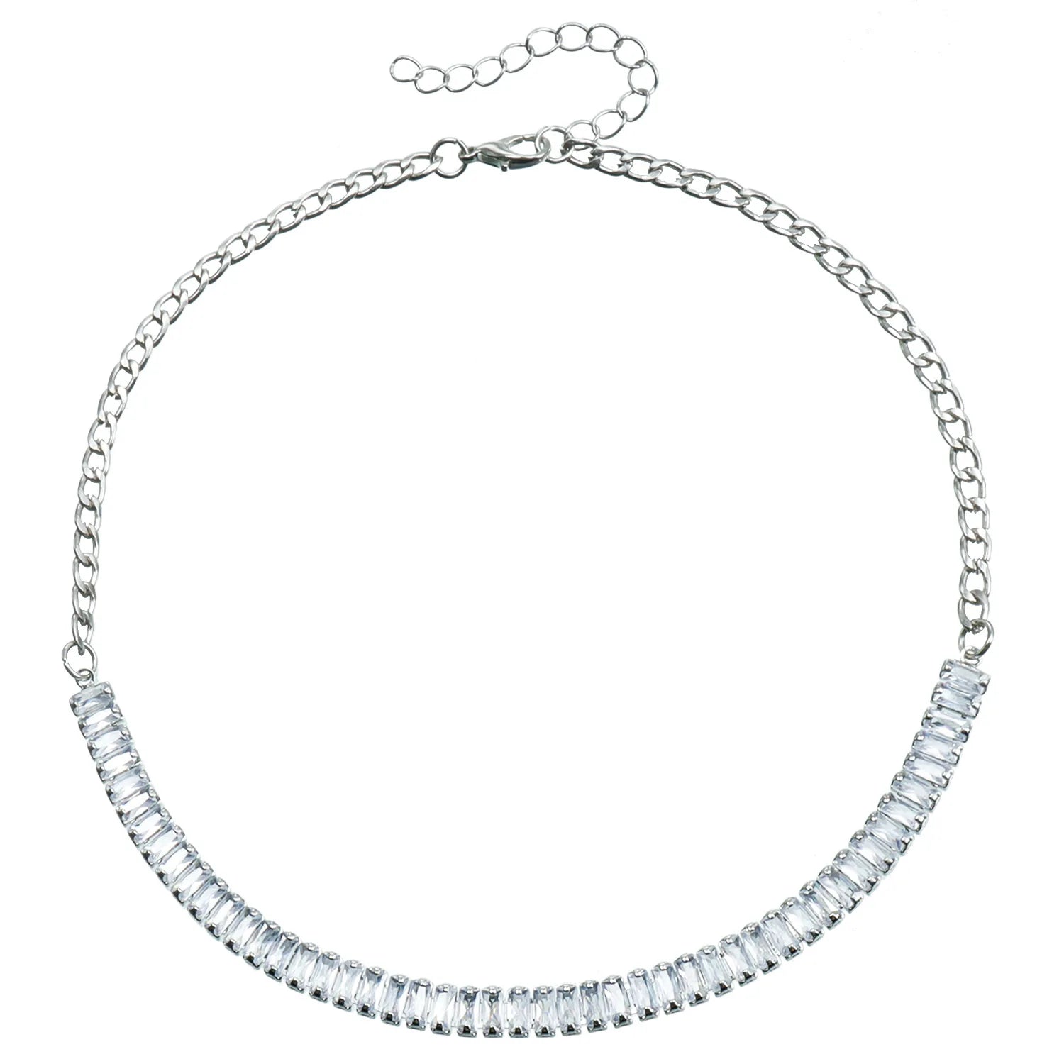 Fashion Glitter Rhinestone Necklaces for Girls Layered Wearing Elegant Glamorous Jewelry Sets Suits for Women Ladies Accessories