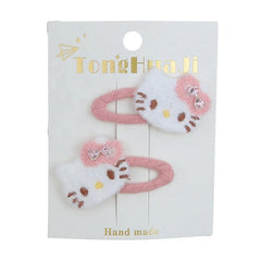Fashionable Kitty Cat Hair Clips for Girls and Women Sweet and Stylish Fabric Snap Hair Accessories Trendy and Lustrous