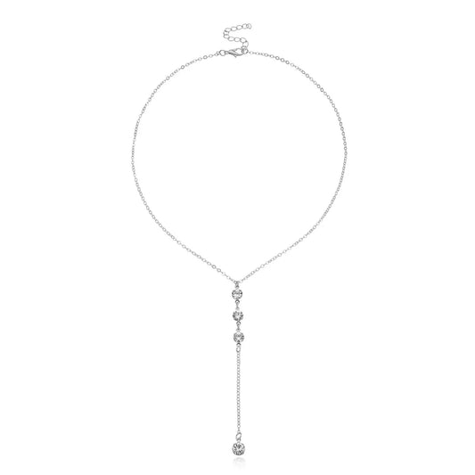 Fashion Simple Minimalistic Rhinestone Glitter Sparkle Necklaces for Girls Sweet Elegant Jewelry for Women Ladies Accessories