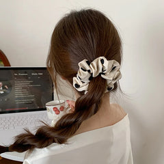 Solid Colored Female Dots Balls Shape Large Hair Ties Elegant Thick Thin Hair Scrunchies Accessories for Office Women