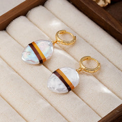 Fashion Baroque Pearl Copper 18K Gold Plated Drop Earrings for Girls Simple Jewelry for Women Lady Wholesale China Manufacturer