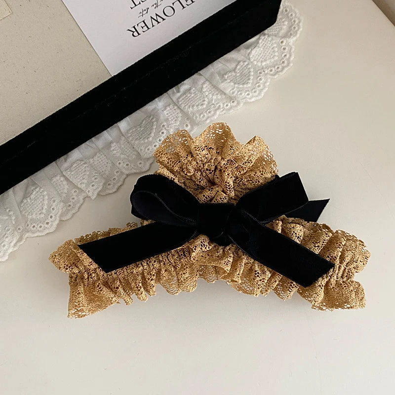 Fashion Vintage Sweet Elegant Trendy Hair Claw Clips for Girls Elegant Bowknot Hair Accessories for Women Ladies in Stock