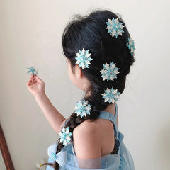 2025 Hot Sale Girly Aesthetic Bowknot Ribbon Snowflake Alligator Clips Hair Ties Accessories for Children Daily Stage Holiday