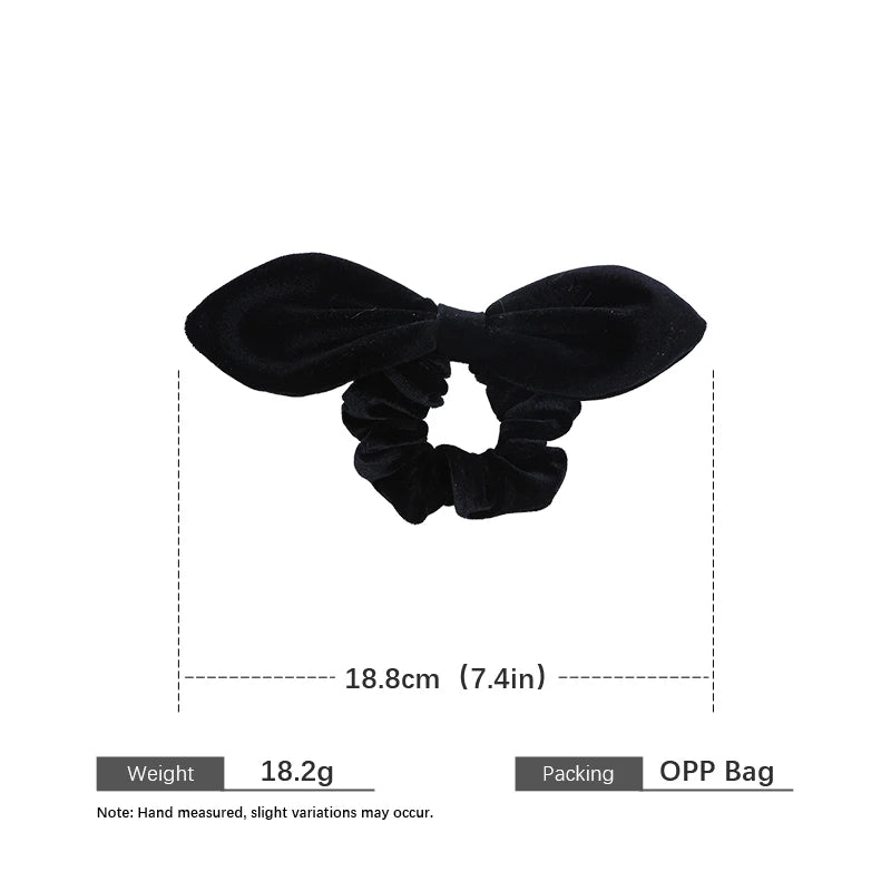 Sweet Simple Fashion Elegant Bowknot Scunchies for Girls Trendy Graceful Hair Ties for Women Ladies Accessories in Stock Chic