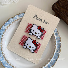 Girly Aesthetic Cat Bowknot Cartoon Small Alligator Clips Sweet Cute Fashion New Design Hairpins Accessories for Kids Children