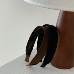 2025 Hot Sale High Quality Elegant Vintage Velvet Wide Headbands Solid Color Female Hairbands Accessory