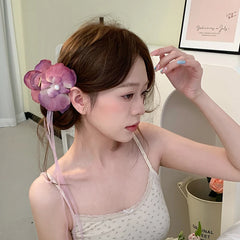 Brand New Fashion Flower Hair Clips for Girls Ribbon Trendy Stylish Haarspange for Women Ladies Femme Stunning Hair Accessories