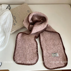 Pink Solid Color Gloves Scarf Classic Simple Hair Accessory for Baby Girls Cute Elegant Sweet Kawaii for Kids Children Teens