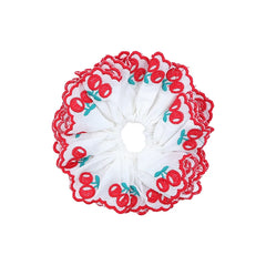 Girly Aesthetic Cherry Bowknot Grid Red Hair Ties Alligator Clips Headband Sweet Fashion in Stock Hair Accessories Set for Kids