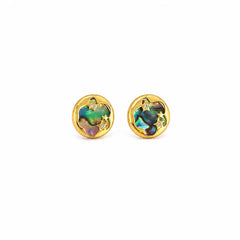 Female Green Star Rhinestone S925 Silver Zircon Abalone Shell Stud Earring Elegant Fashion Low MOQ in Stock Jewelry for Women