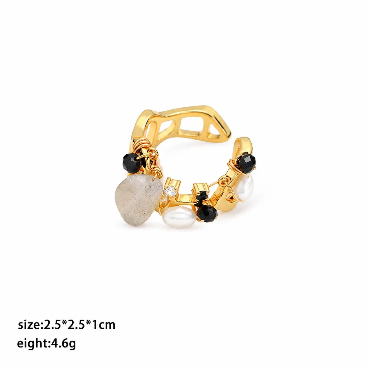 Fashion Natural Stone Pearl 18K Gold Rings for Girls Simple Minimalistic Jewelry for Women Ladies Wholesale China Manufacturer