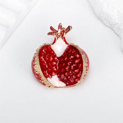 Fashion Fruits Pomegranate Sweet Brooches for Girls Elegant Glamorous Charms Pins Jewelry for Women Ladies Accessories Wholesale