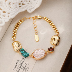 Fashion 18K Gold Plated Blue Turquoise Vintage Jewelry Sets for Girls Necklaces Bracelets for Women Ladies China Manufacturer