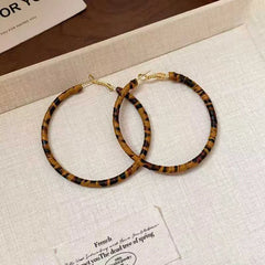Women Leopard Print Circle Square Medium Hoop Earring Fashion Elegant Vintage Luxurious Glamorous Bulk Daily Jewelry Accessories