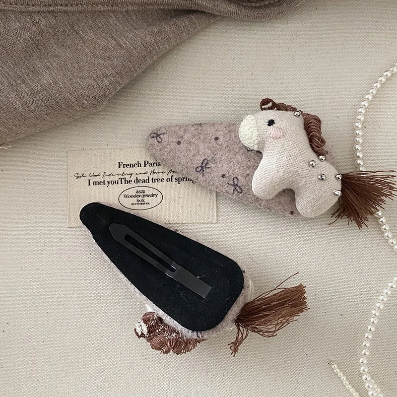 Fashion Sweet Cute Animals Horse Hair Clips for Girls Trendy Stylish Snap Clips for Women Ladies Hair Accessories in Stock