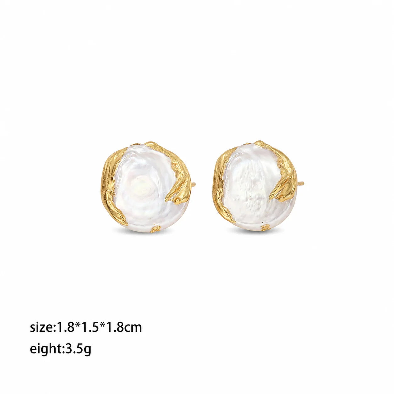 Fashion 18K Gold Plated Pearl Stud Earrings for Girls Trendy Simple Jewelry for Women Ladies Wholesale China Manufacturer