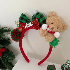 2025 Christmas Bowknot Bear Fashion Classic Hair Bands for Baby Girls Cute Sweet Head Band for Kids Children Hair Accessories