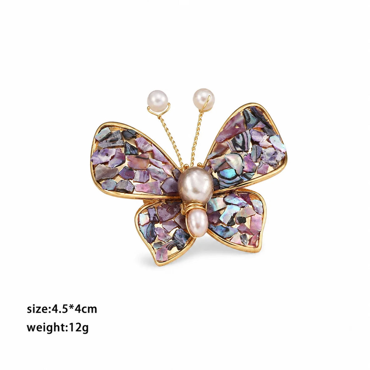 Fashion Abalone Shell Purple Butterfly Brooches for Girls Sweet Elegant Jewelry for Women Ladies China Factory Wholesale Bulk