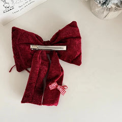 Fashion Solid Color Luxurious Bowknot Ribbon Hair Clips for Girls Cute Sweet Elegant Alligators for Women Lady Hair Accessories