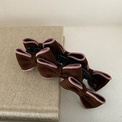 Fashion Simple Bowknot Vintage Hair Clips for Girls Autumn Winter Elegant Banana Clips for Women Ladies Hair Accessories Chic