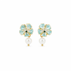 Fashion Flower Freshwater Pearl Drop Earrings for Girls 18K Gold Plated Jewelry for Women Ladies Wholesale China Factory Bulk