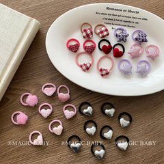 Mini Cute Star Heart Shaped Scrunchies for Baby Girls Fashion Trendy Sweet Hair Ties for Kids Children Hair Accessories in Stock