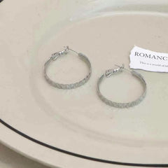 Female Simple Large Hoop Earring Fashion Sequined Sparking Affordable Lightweight Bulk Order Jewelry Accessories for Holiday