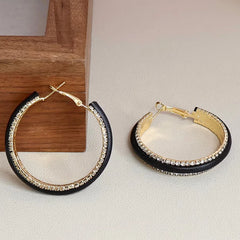 Fashion Simple Classic Minimalistic Hoop Earrings for Girls Trendy Stylish Art Deco Jewelry for Women Ladies Accessories Chic