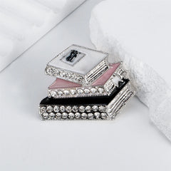 Fashion Book Glitter Sparkle Trendy Brooches for Girls Sweet Elegant Dainty Jewelry for Women Ladies Accessory Chinese Supplier