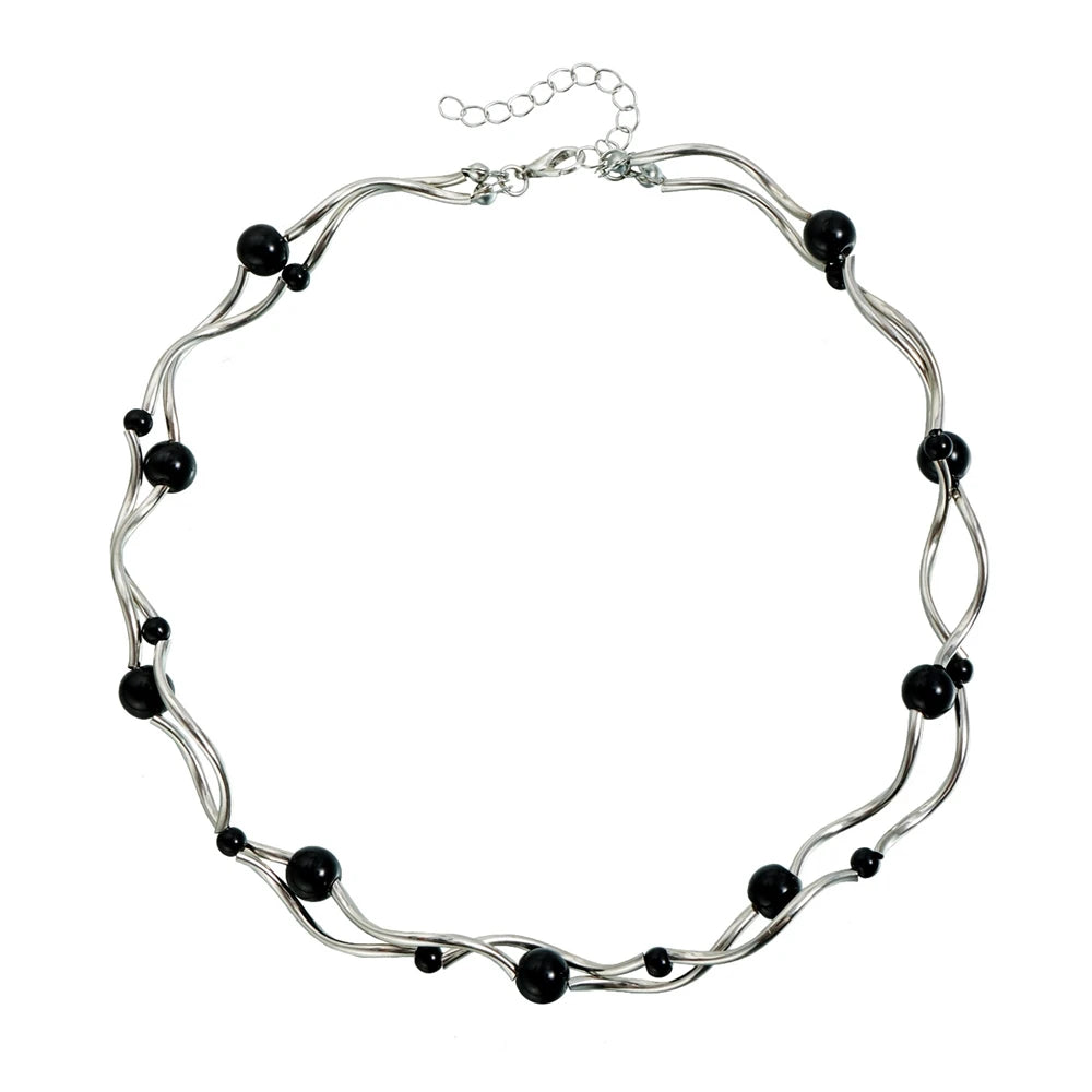 Fashion Beads Mental Simple Minimalistic Necklaces for Girls Choker Charms Fine Jewelry for Women Ladies Accessories Wholesale