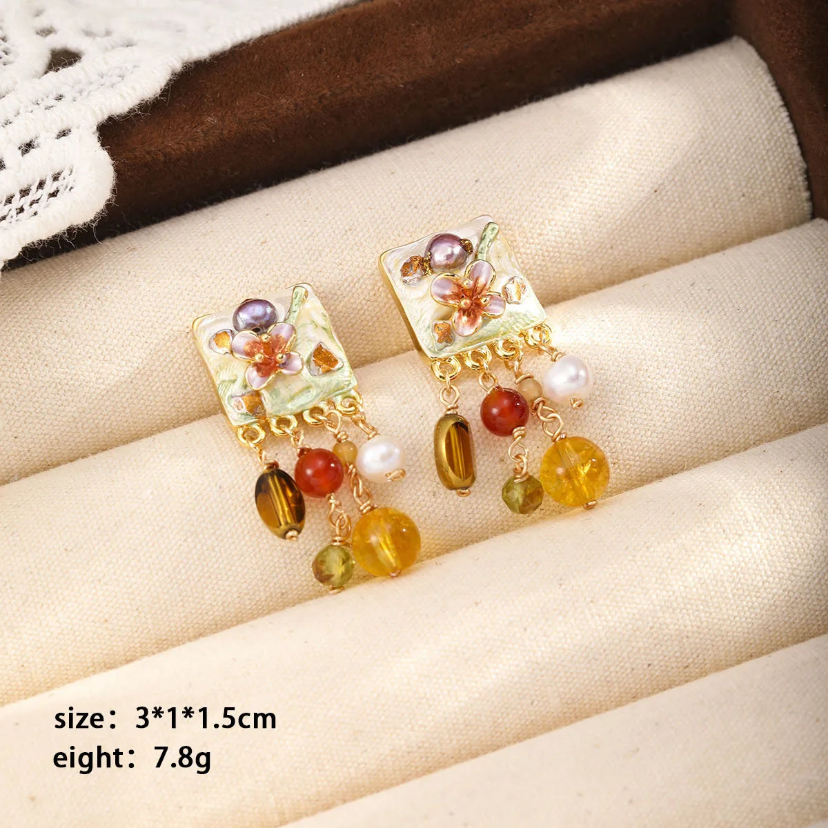 Fashion Red Agate Natural Stone Crystal Drop Earrings or Girls Tassel 18K Gold Jewelry for Women Ladies Wholesale China Supplier