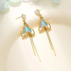 Fashion Rhinestone Glitter Luxurious Drop Earrings for Girls Elegant Tassels Sparkle Jewelry for Women Ladies Accessories Chic