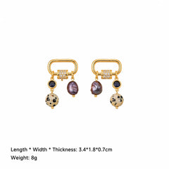 Women Zircon Spotted Stone Copper Hoop Earring Fashion Elegant Charms Factory Price in Stock Jewelry for Female Daily Party Use