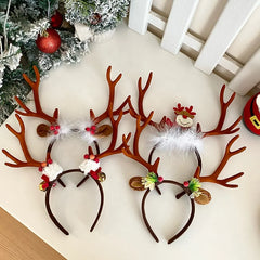 Christmas Children Head Bands Sweet Cute Cartoon Large Deer Hairbands for Baby Girls Wholesales New Christmas Hair Accessories