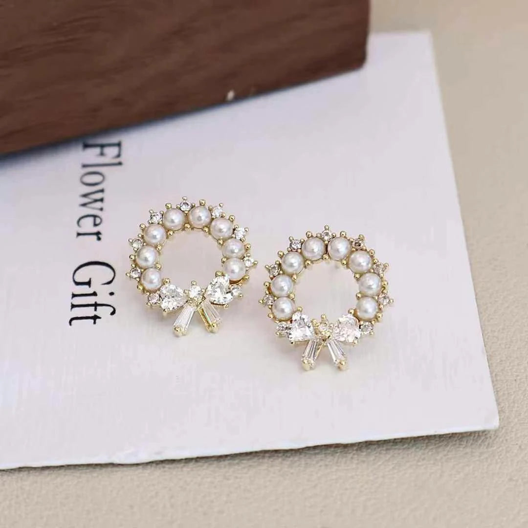 Women Imitation Pearl Hot Sale Small Stud Earring Fashion Elegant Graceful High Quality Bulk Jewelry Accessory for Female Daily