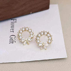 Women Imitation Pearl Hot Sale Small Stud Earring Fashion Elegant Graceful High Quality Bulk Jewelry Accessory for Female Daily