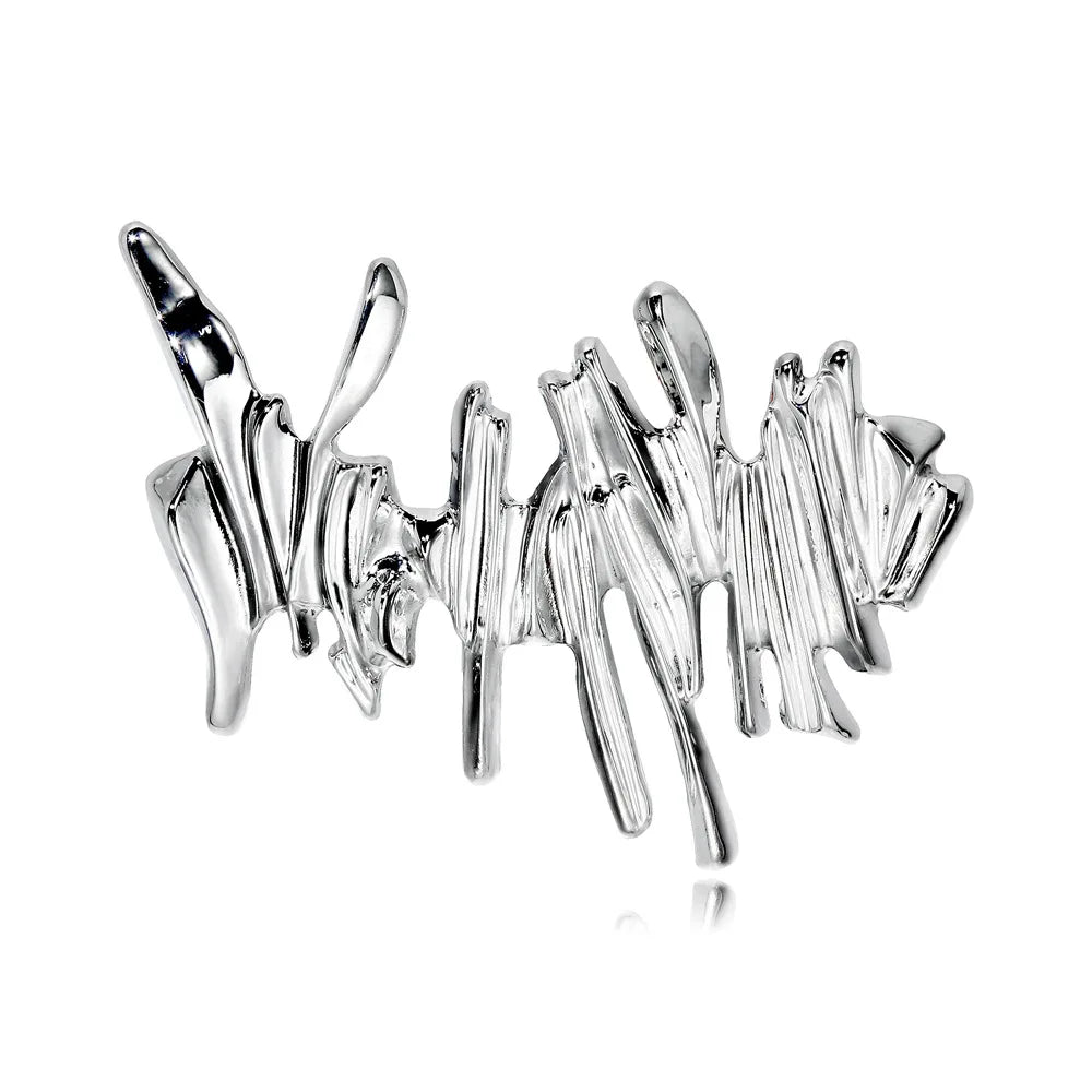 Fashion Glitter Sparkle Irregular Trendy Brooches for Girls Sweet Simple Minimalistic Jewelry for Women Ladies Accessories