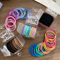 Hot Sale Colorful High Elastic Solid Color Small Scrunchies Trendy Graceful Classic in Stock Hair Ties Accessories for Women Kid